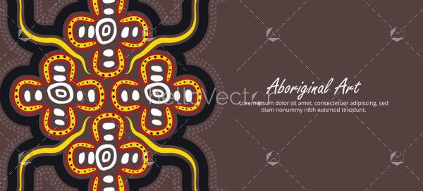 Aboriginal Art Banner Design With Bold Tribal Motif
