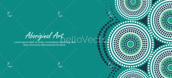 Aboriginal Art Banner Design With Circular Dot Pattern