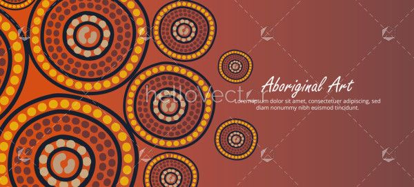 Warm Tones Aboriginal Art Banner Design With Text Option