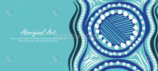 Vibrant Blue Aboriginal Art Banner Design