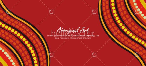 Red Aboriginal-themed decorative design with option to add custom text
