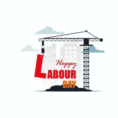 Construction Crane Labour Day Illustration