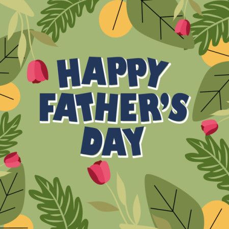 Colorful Happy Father’s Day Floral Greeting Card Illustration