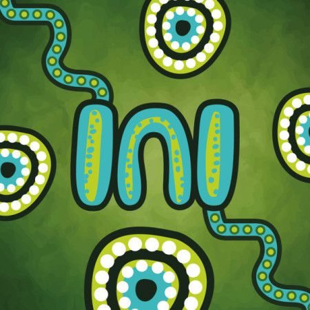 Green Contemporary Aboriginal Tribal Symbol Art Illustration