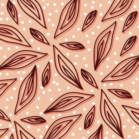 Soft Pink Aboriginal Leaf Pattern Decorative Tribal Art Illustration