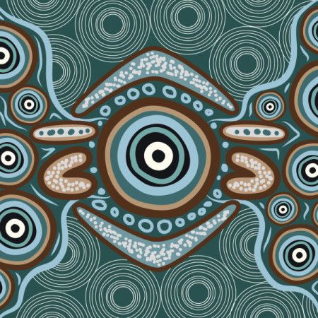 Symmetrical Circular Aboriginal Tribal Dot Art Illustration