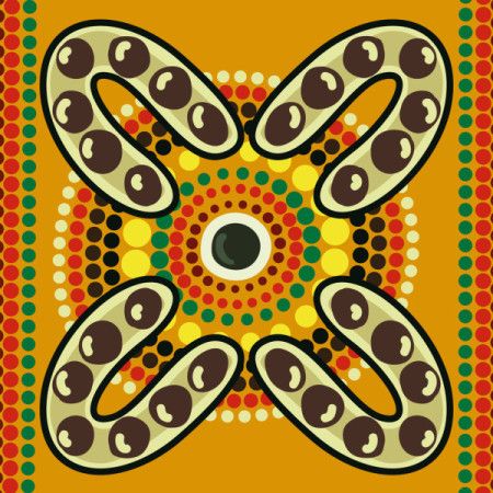 Aboriginal Tribal Symbol Pattern Decorative Dot Art Illustration