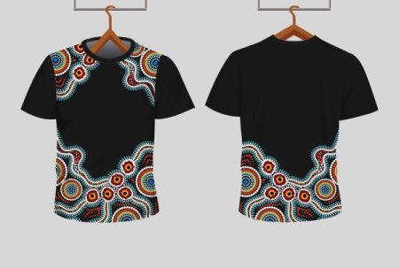 Colorful Aboriginal Dot Artwork for T-Shirt Design
