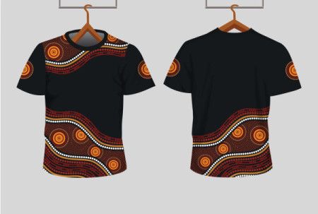 Aboriginal Inspired Traditional Wave Pattern T-Shirt