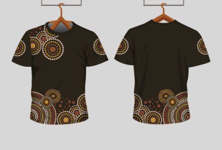 Aboriginal Circular Dot Pattern T-Shirt Design