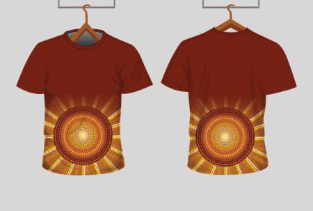 Aboriginal Inspired Sunburst T-Shirt Artwork