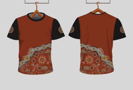 Aboriginal Inspired Dot Art T-Shirt Design Illustration