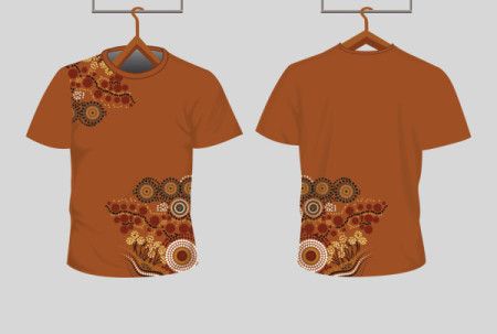 Aboriginal Floral Dot Pattern T-Shirt