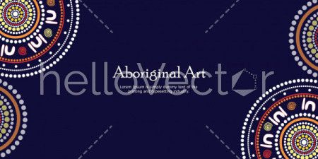 Aboriginal art vector banner with text