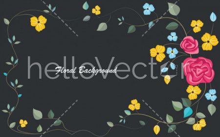 Floral banner background with text - Vector illustration