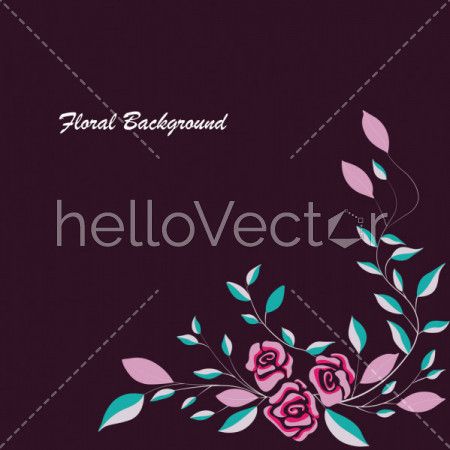 Floral banner background with text - Vector illustration 