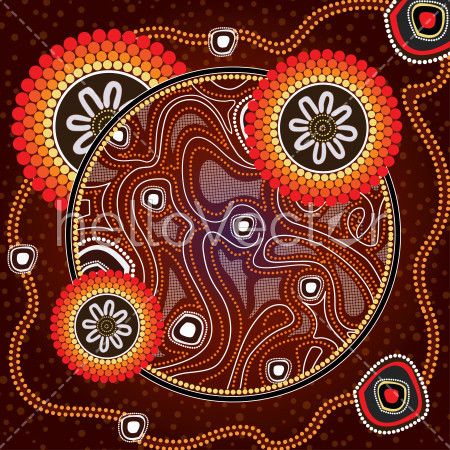 Aboriginal art vector painting.