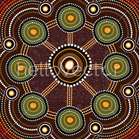 Aboriginal art vector background. Connection concept