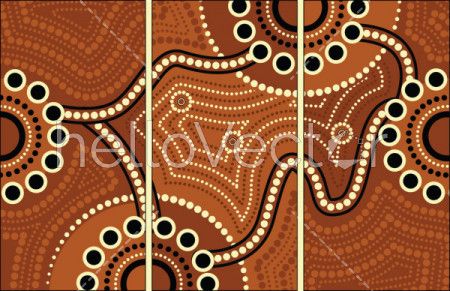 Aboriginal art vector painting, Connection concept.