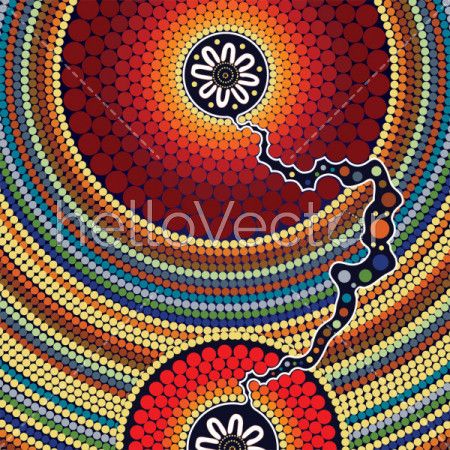 Aboriginal art vector painting.