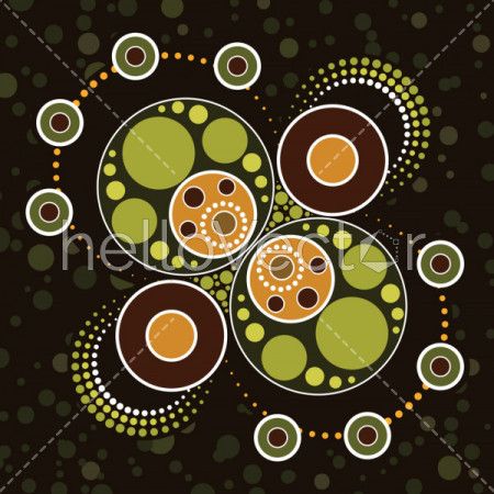 Aboriginal dot art vector background. Connection concept