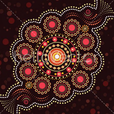 Aboriginal dot art vector background. 