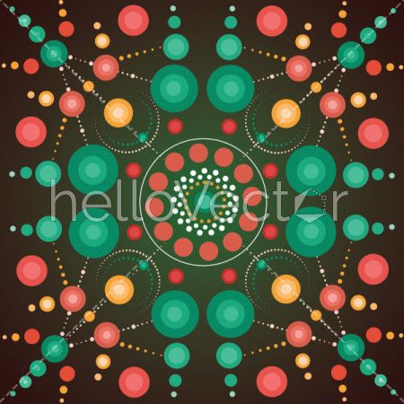 Aboriginal dot art vector background