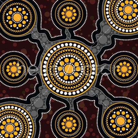 Aboriginal art vector background. Connection concept