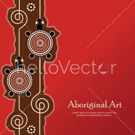 Aboriginal art vector banner with text. 