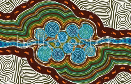 Aboriginal art vector painting.