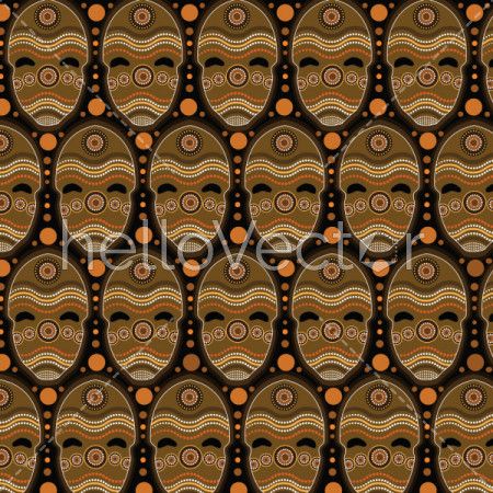 Aboriginal dot art vector seamless mask pattern background.