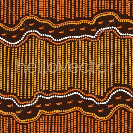 Aboriginal art vector background.