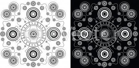 Aboriginal art vector background.