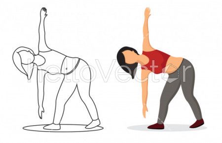 Women's fitness - Vector Illustration, Woman doing exercises, health and fitness concept 