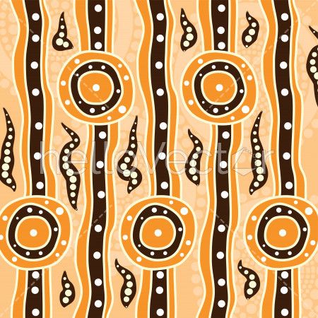 Aboriginal art vector background.