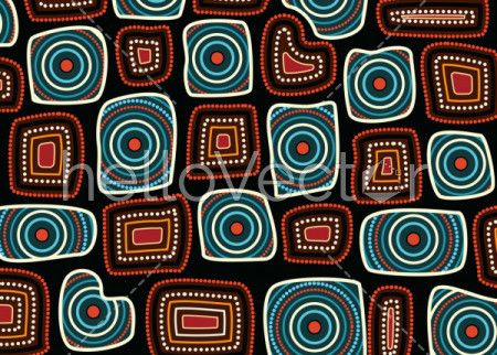 Aboriginal dot art vector seamless pattern background