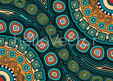 Aboriginal dot art vector painting. Connection concept