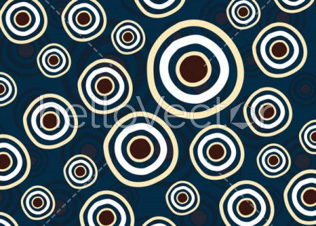 Aboriginal dot art vector circle pattern background.