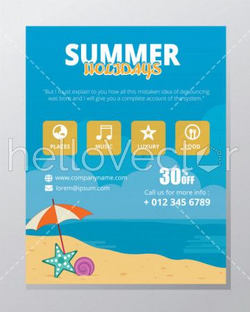 Summer banner template vector design with graphics and text.