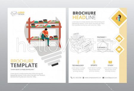 Brochure design vector template. Education concept
