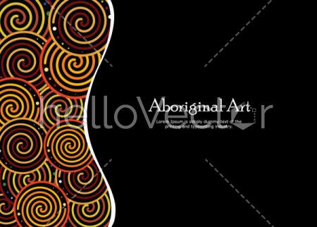 Aboriginal art vector banner with text.