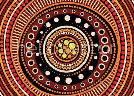 Aboriginal dot art vector background.