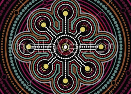 Aboriginal dot art vector painting. Connection concept