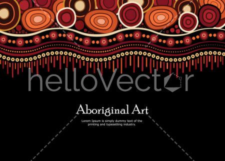 Aboriginal art vector banner with text.