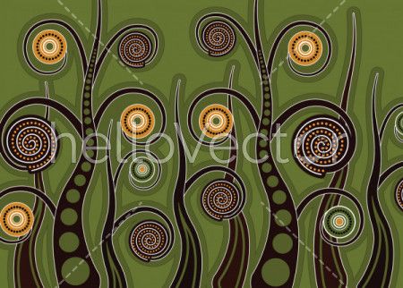 Aboriginal tree, Aboriginal art vector painting with tree.
