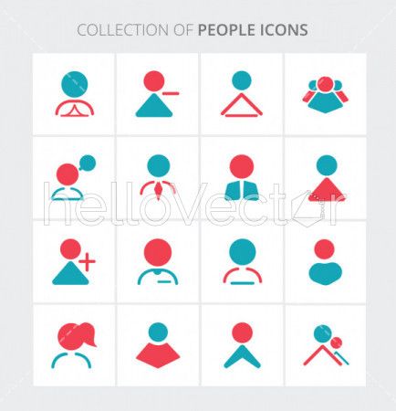 People colored icon collection - Vector illustration