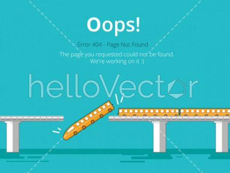 Error 404 page layout vector design