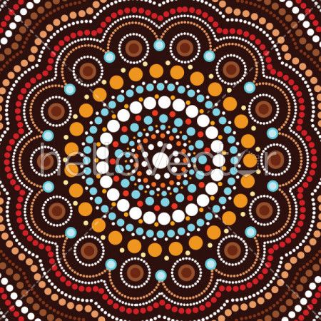 Aboriginal dot art vector background.