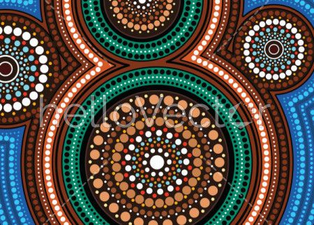 Aboriginal dot art vector painting. Connection concept