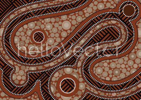 Aboriginal dot art vector background.